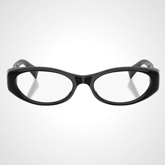 New MIU MIU Eyeglasses Black Oval Glasses 55-18mm Full Rim Rx-able main image 2